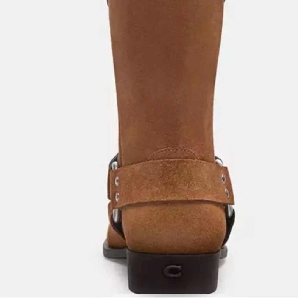COACH Women's Tara Moto Pull-On Harness Biker Boots